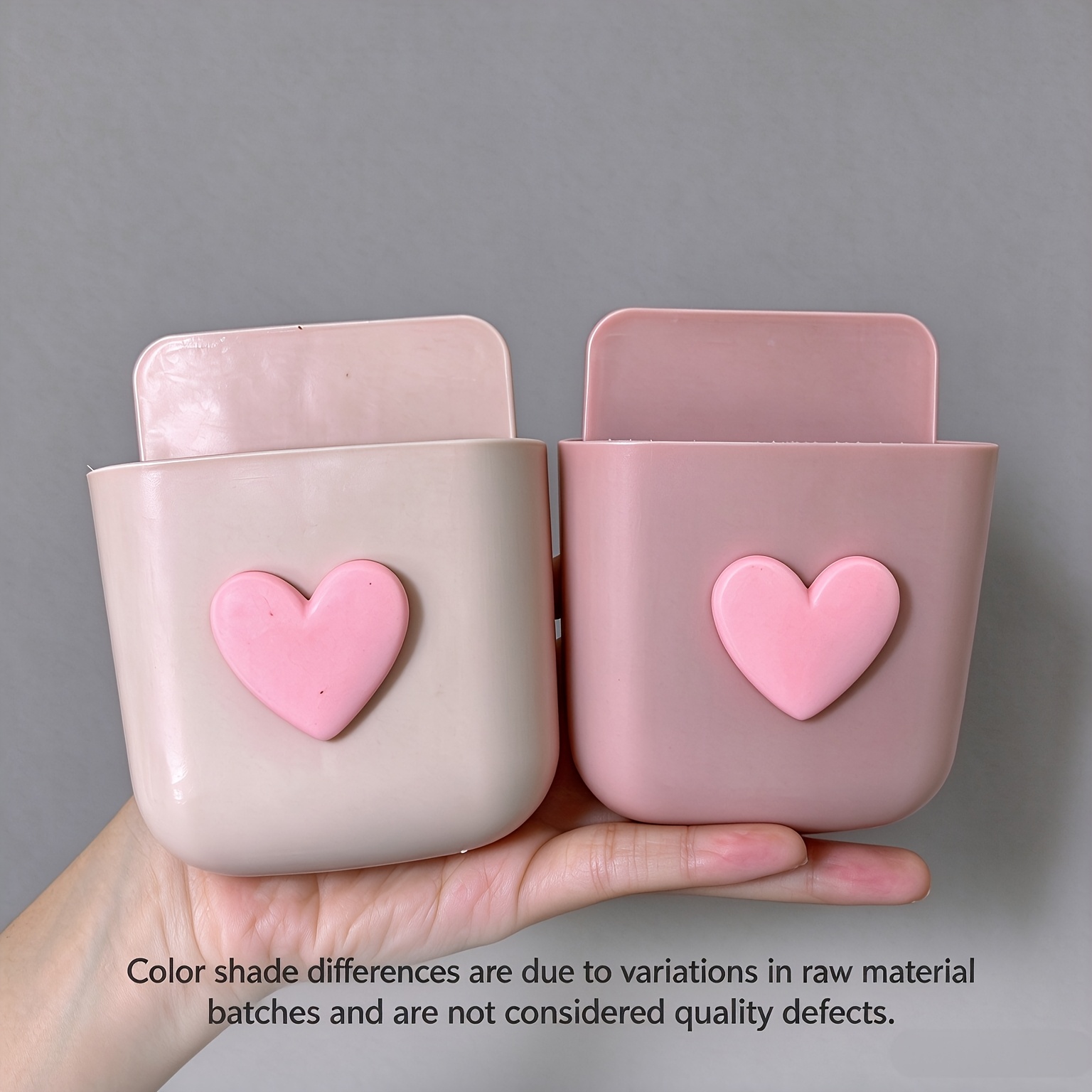 TEMU Boîte de Rangement Murale Mignonne de Cœur avec Installation Adhésive ( Perçage) - Organisateur en Plastique Encombrant pour Chambre, Pièce -