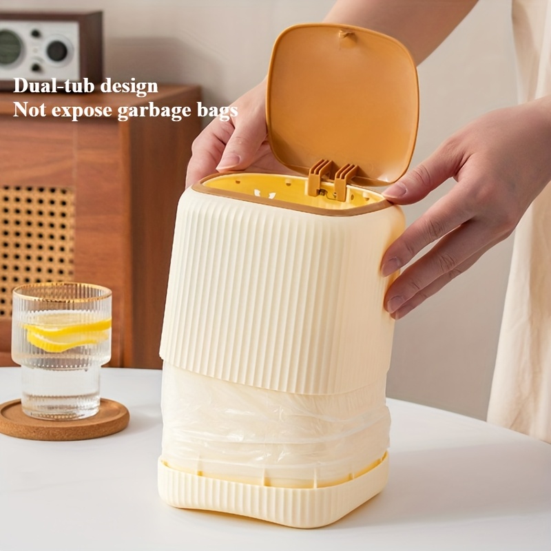 a new product for   this large capacity desktop storage bin features a double   design with   like texture it   a lid for sealing is compact and exquisite Product details 4