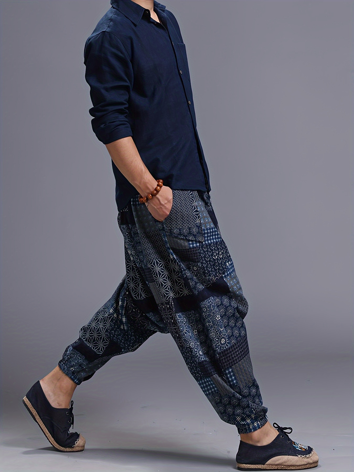 Mens 100% Cotton Casual Pants with Pockets - Cosmic Serenity Shop