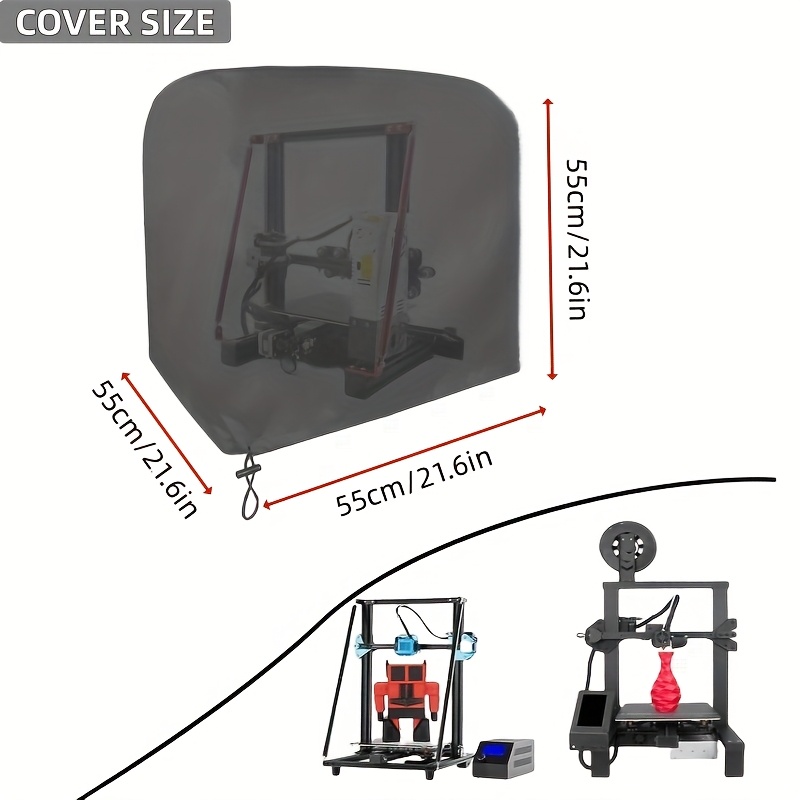 E-shop 3D-Drucker Abdeckung, 3D-Drucker Zubehör, Staubschutzhülle, Universelle Kompatibilität, 55X55X55Cm, Schwarz