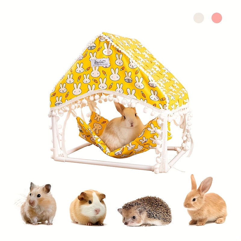 * Kleintier-Hngematte-Zelt fr Kaninchen, Hamster, Meerschweinchen -  Erhhtes Design mit Stabiler Untersttzung, Strapazierfhiges Polyester &  Plsch-Polyester-Faserpolsterung, Gemtliches Hasennest ...