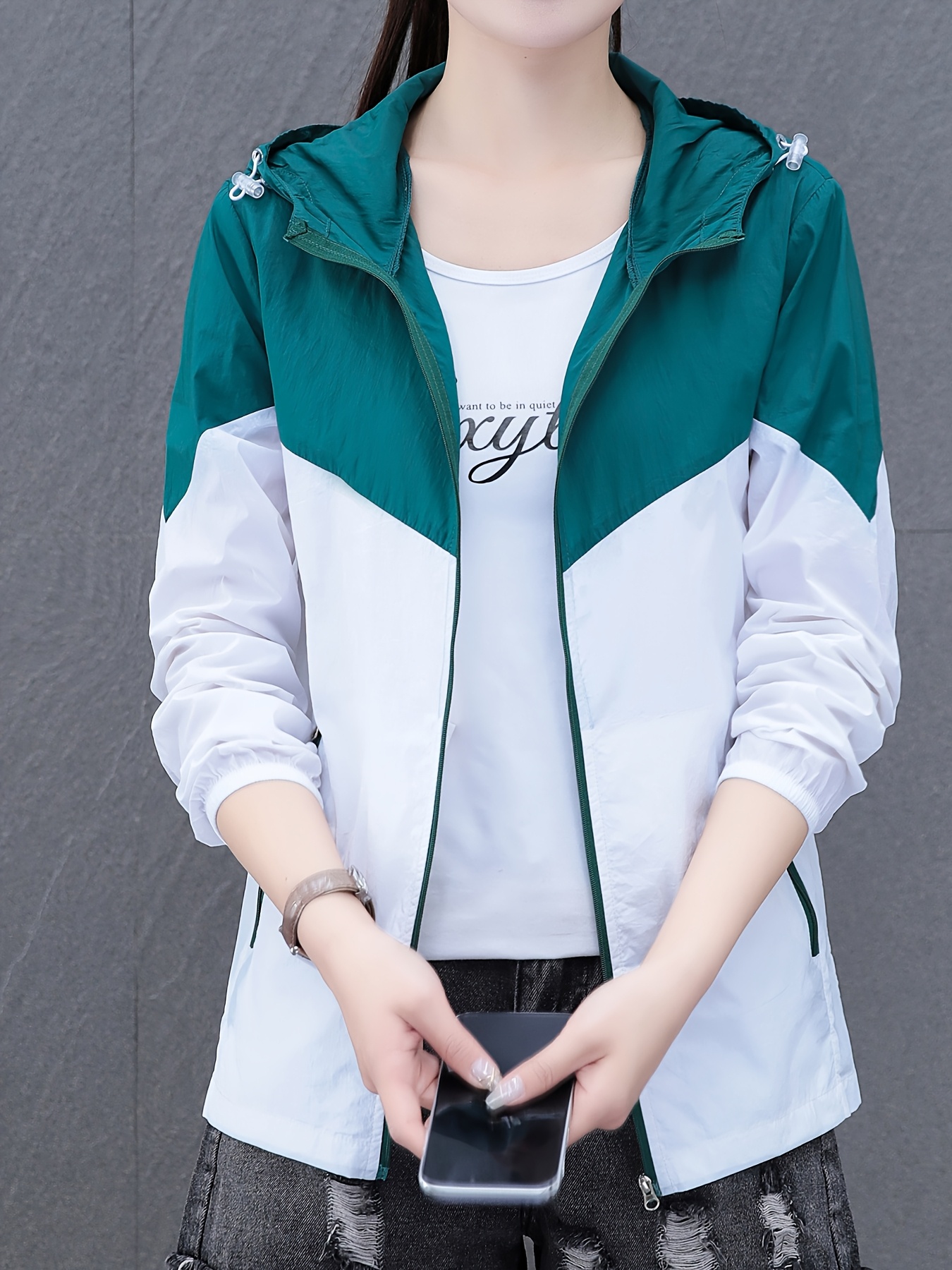 leichte atmungsaktive jacke kapuze damen schnell trocknende Temu