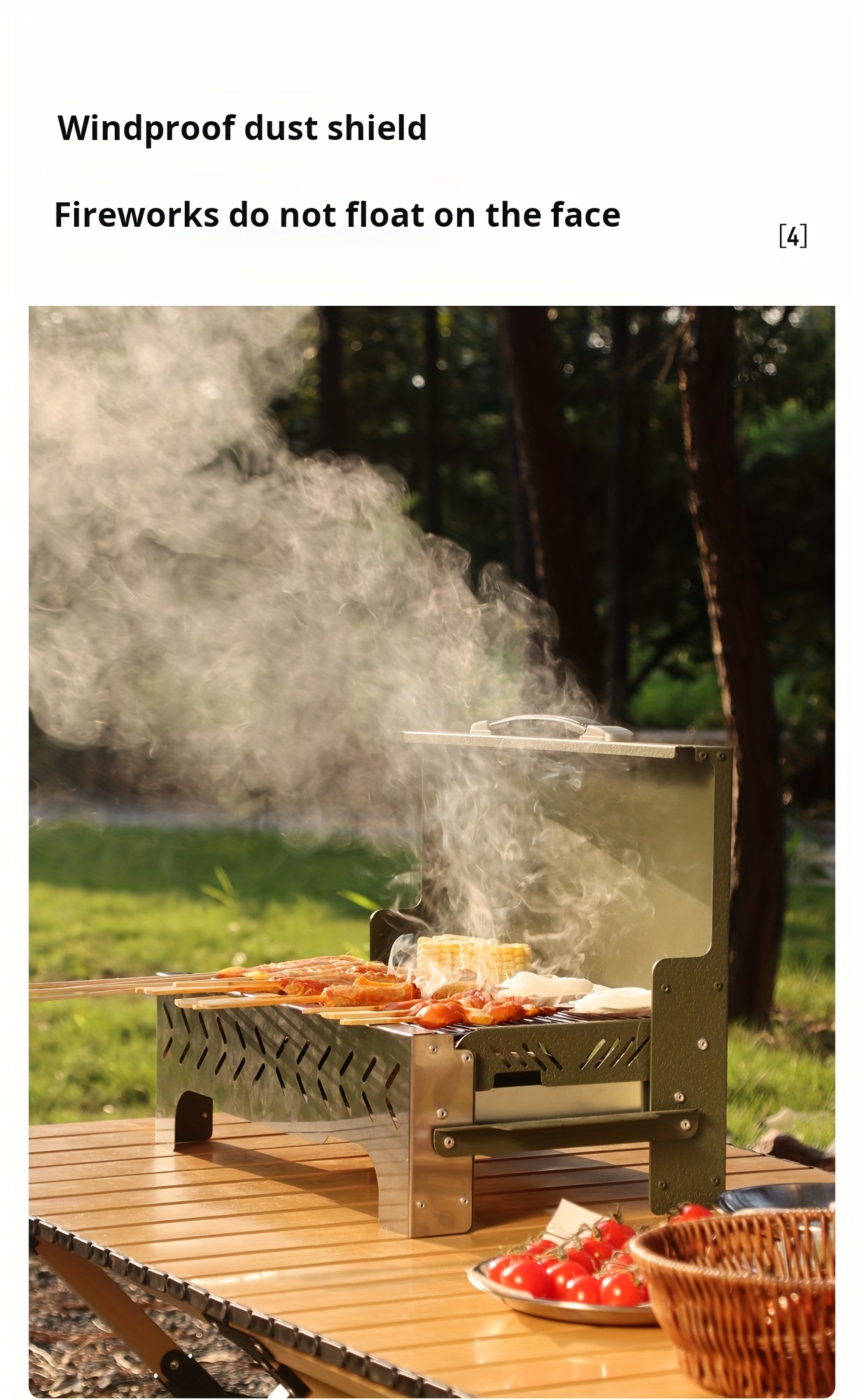 Barbecue Grill Outdoor Grill Household Portable Folding Skewers Barbecue Stove Camping Charcoal Carbon Grill