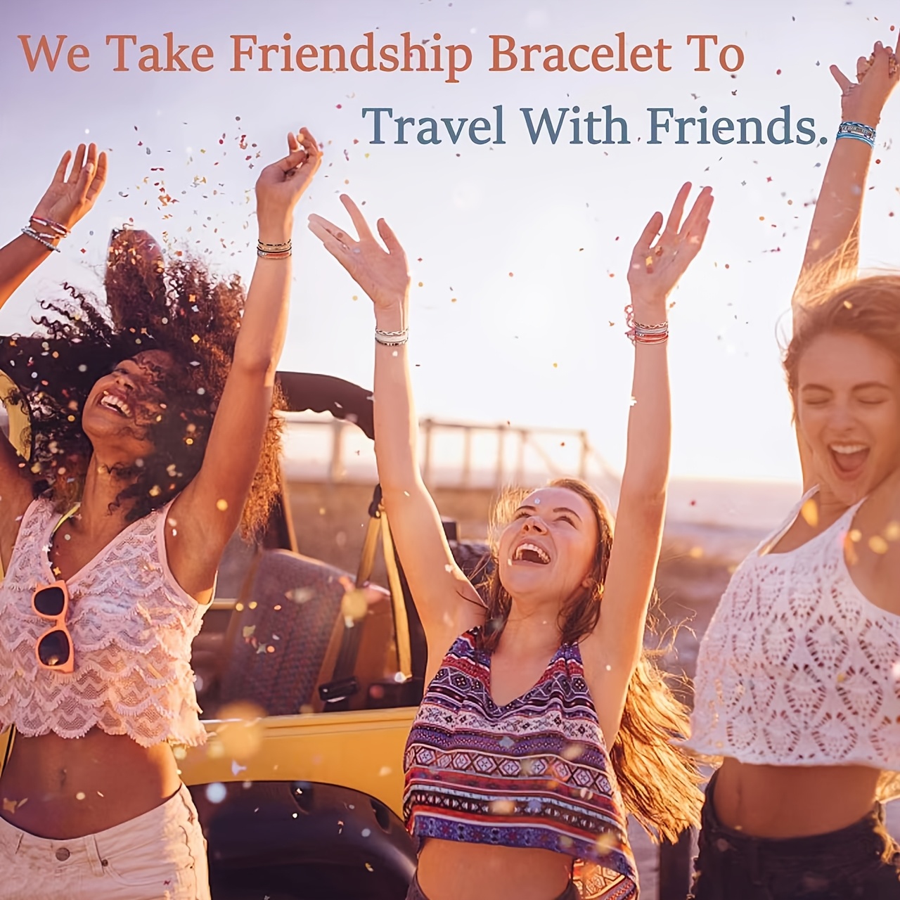 Boho Braided Bracelet & Anklet Set for Friendship