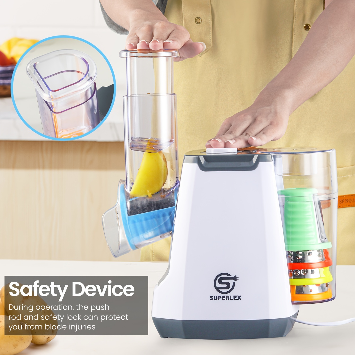 SUPERLEX 5-in-1 Electric Grater Vegetable Slicer and Food Processor