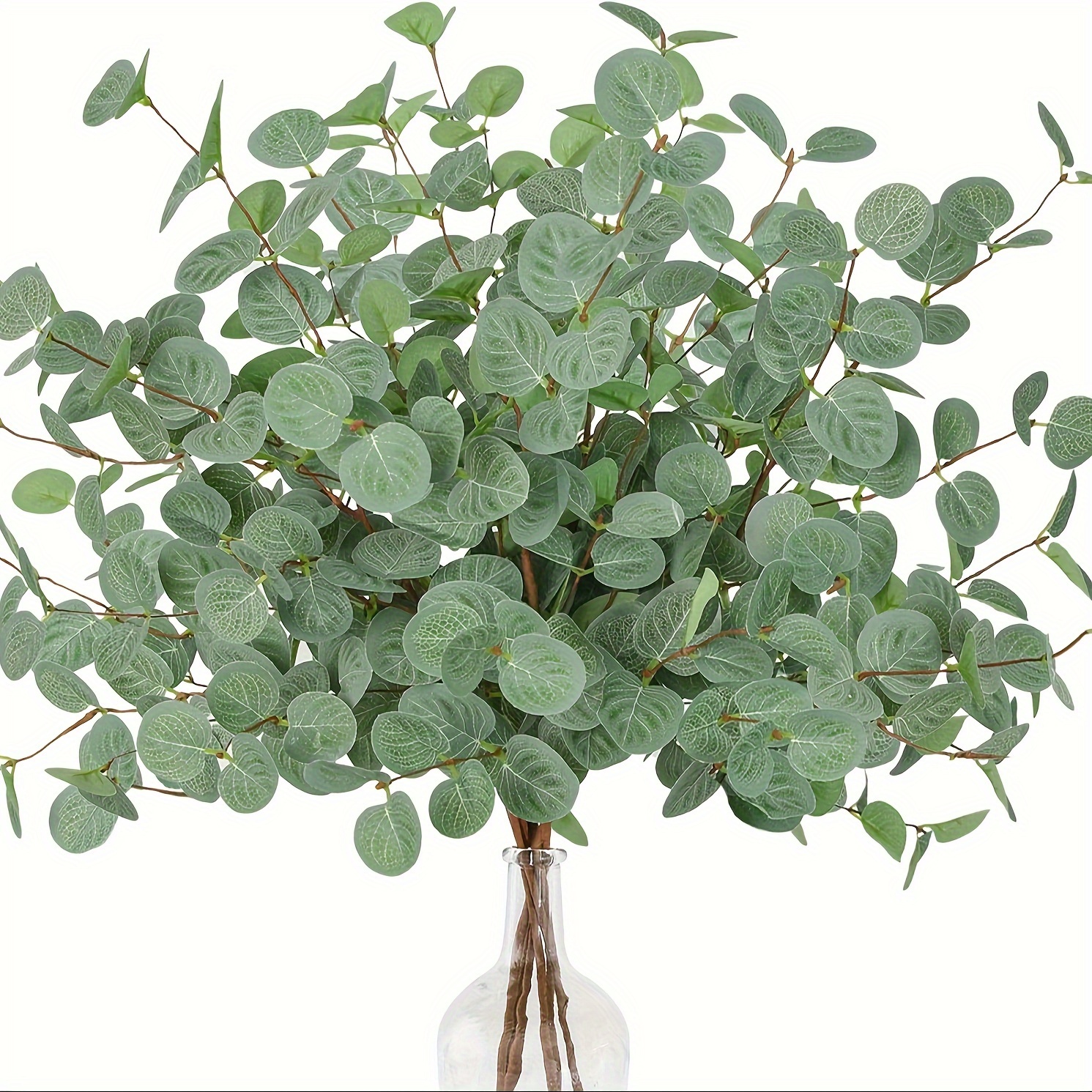 Image of 4pcs Eucalyptus Leaves Artificial Flower Bouquet 9 Forks 36 Leaves 23.62'' Long For Wedding Home Party Office Hotel