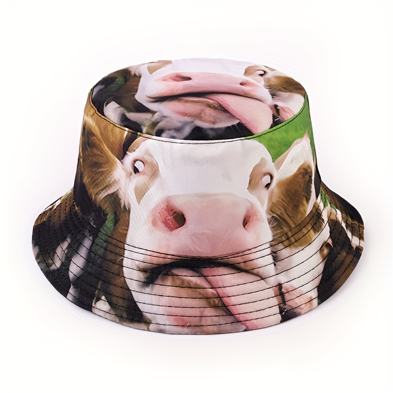 Chapeau Bob Réversible Imprimé Dessin Animé Mignon Léger