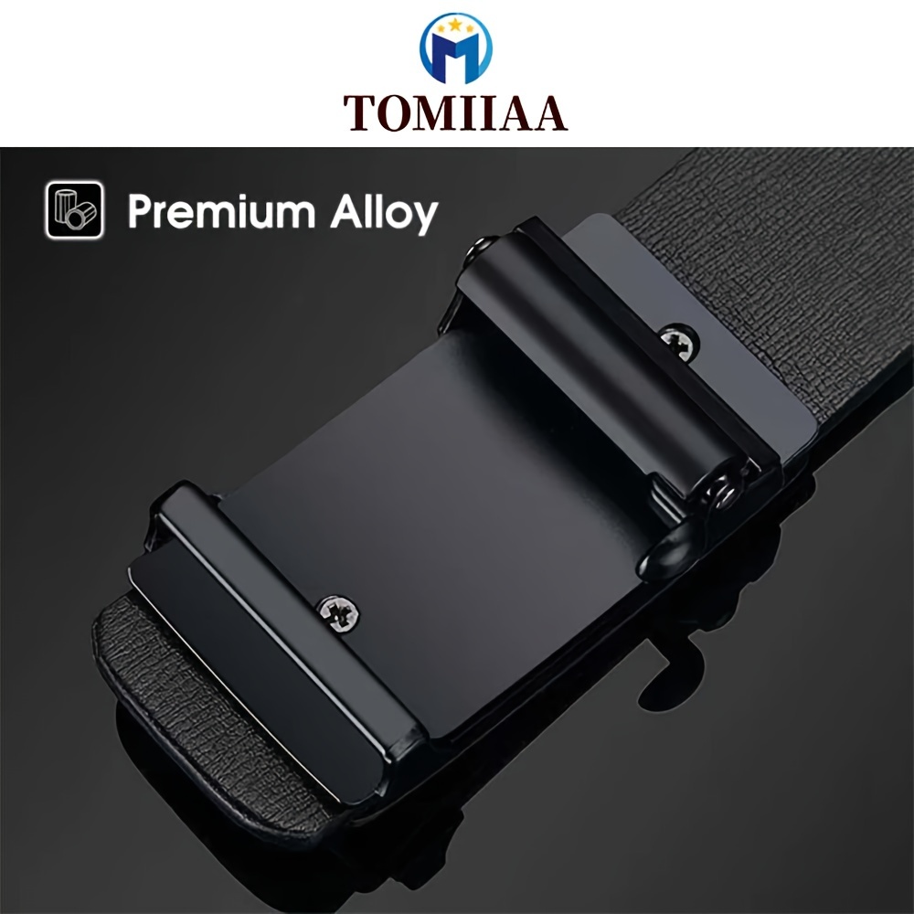 2pcs Set Cowhide Belt Toothless Alloy Automatic Buckle Belt