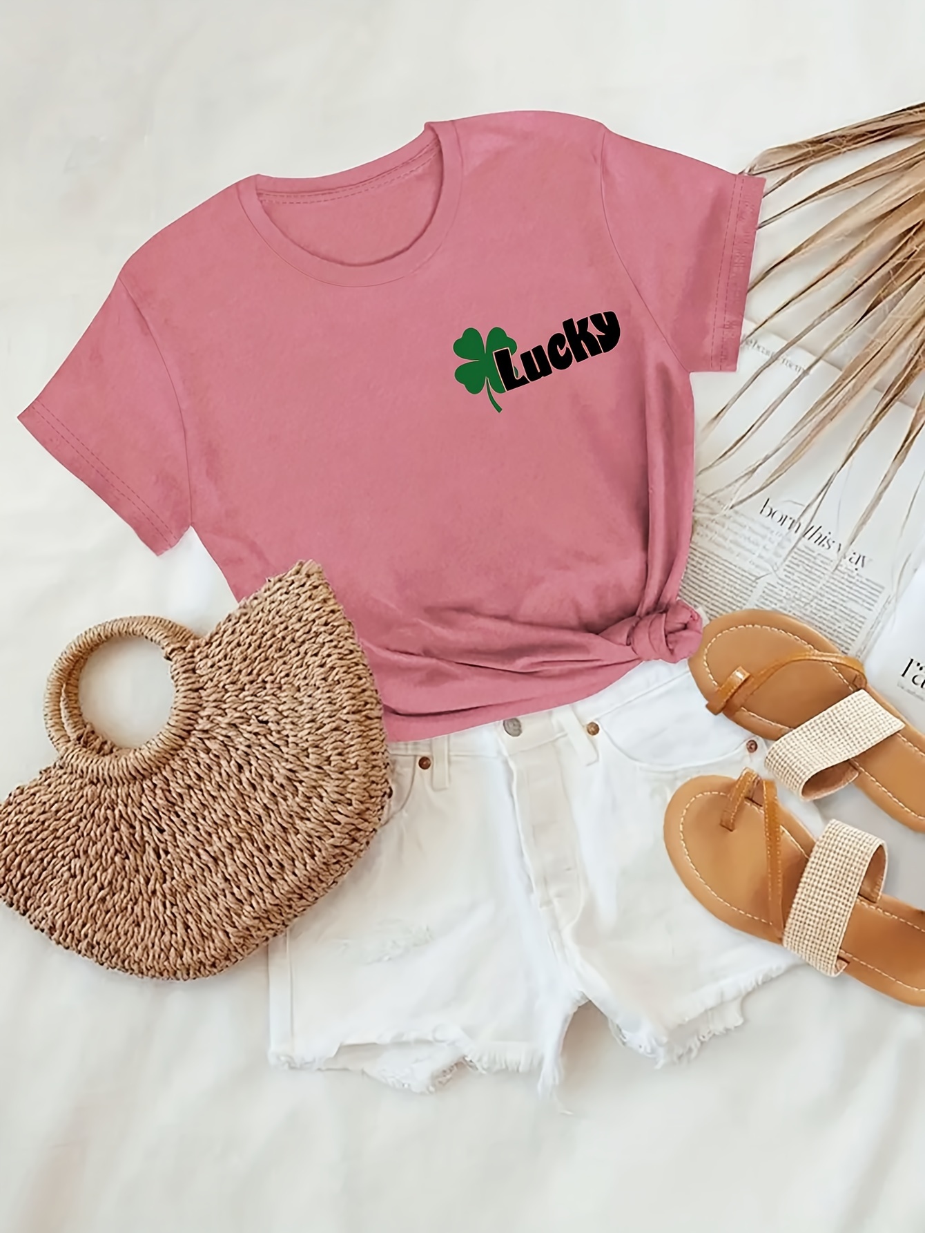 1pc T Shirt Décontracté à Col Rond Homme Série Lettres - Luxembourg