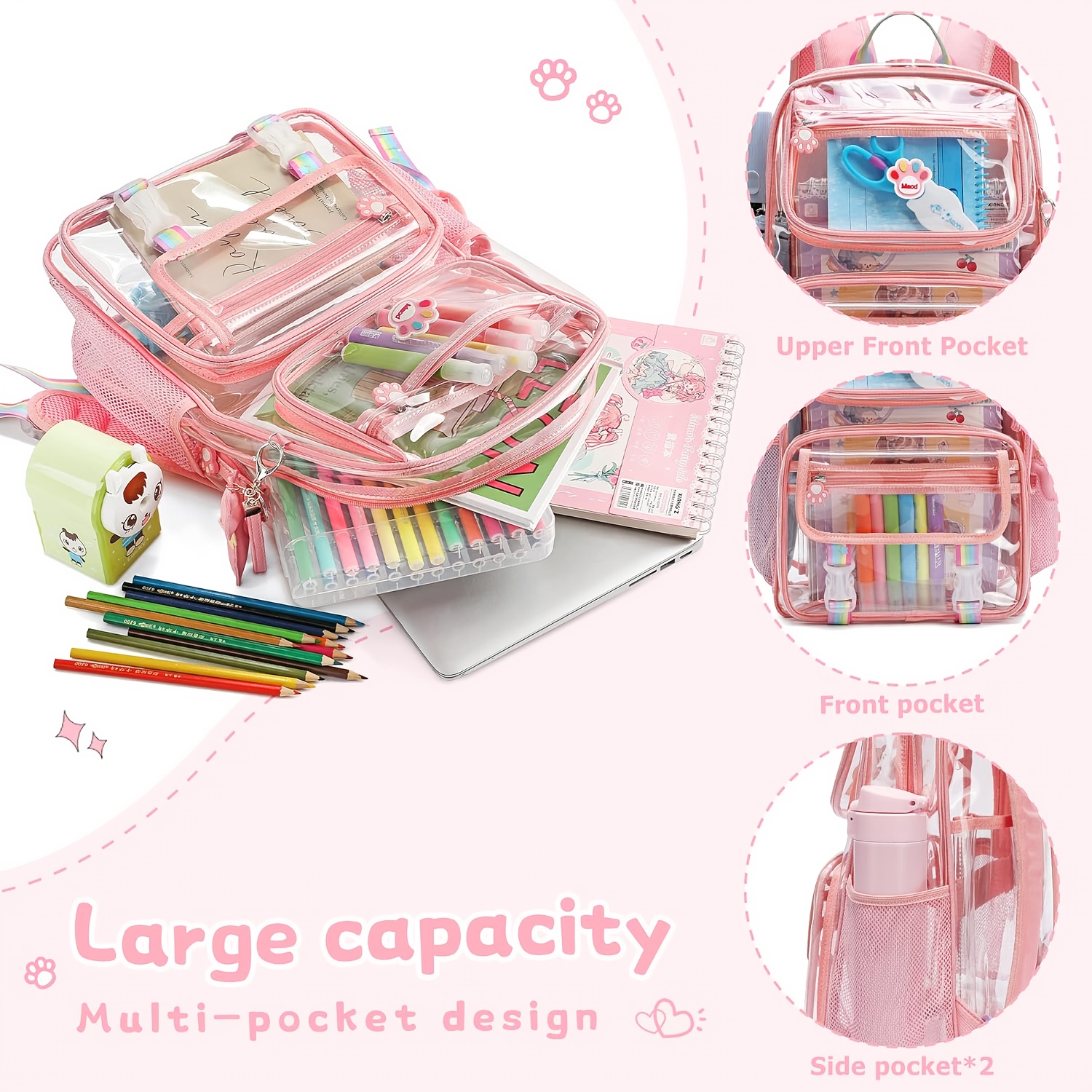 

Transparent Travel Backpack, Free Gift Included, Waterproof Backpack, Shoulder Bag
