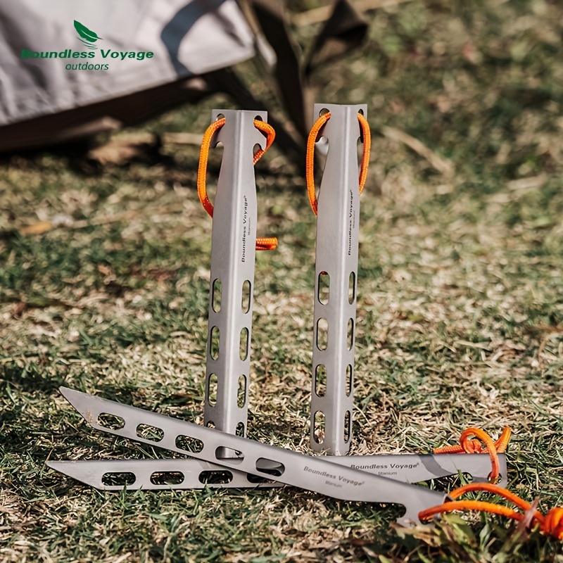 

Boundless Voyage Titanium Tent Stakes - Lightweight, Portable Ground Anchors For Secure Camping