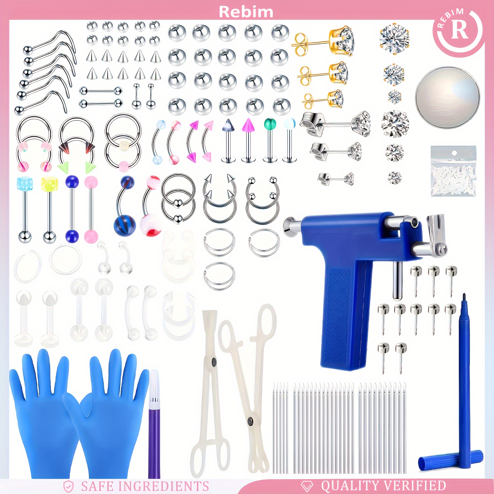 

168pcs Piercing Kit 14g 16g 20g Steel For , , , , Tongue, Cheekbones, , Eyebrows, , Piercing Jewelry, Piercing Tool Included