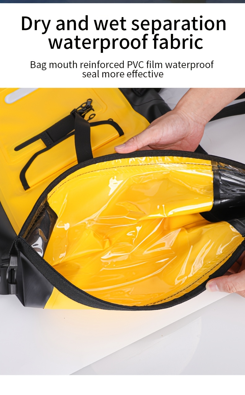 25L Tarpaulin Backpack with Reflective Strips, Convenient to Use, Front Zipper Pocket Backpack, Suitable for Hiking