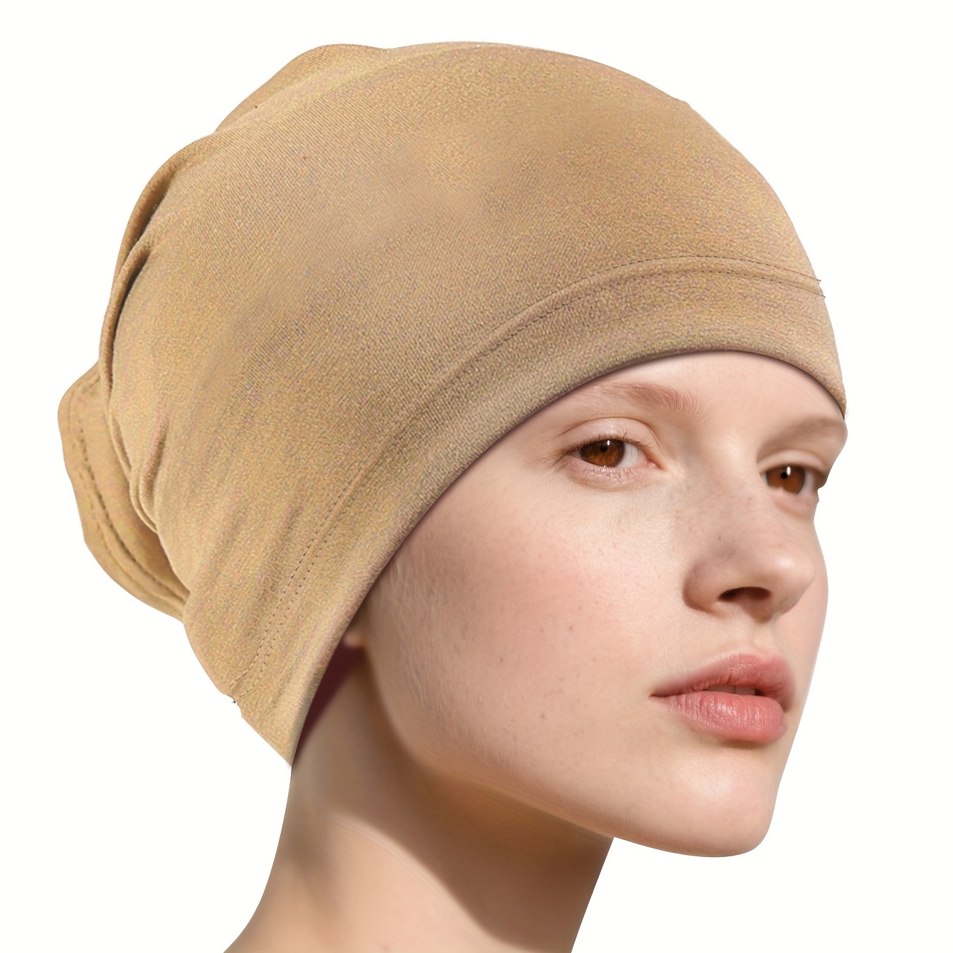 A Lady' Black Pullover Hat Made Of Stretchy Material, Suitable For Casual Outdoor Use In