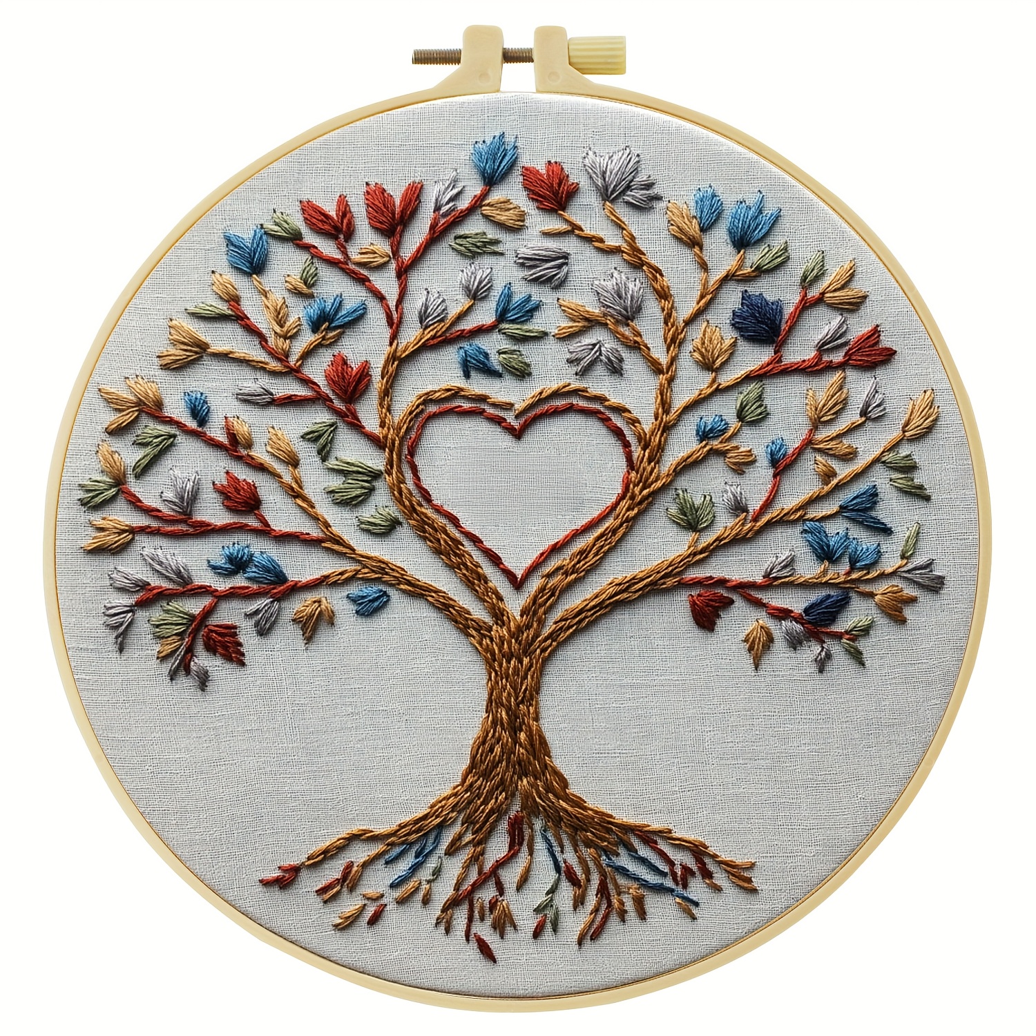 TEMU Kit de broderie 1pc, 20X20Cm/7.9X7.9Inch, Arbre de Vie, Kit de broderie fait main, Convient aux débutants adultes et aux passionnés de broderie,