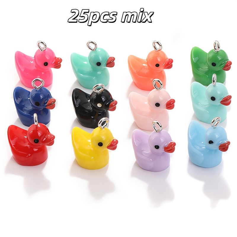 TEMU 25pcs Resin Duck Charms, Mini Resin Duck Additions, Pendant Decorations For Women And Adults, Jewelry Making Materials, Suitable For Bracelets,