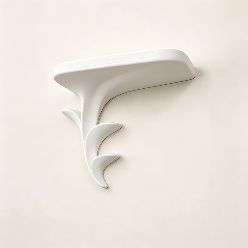 TEMU Itechjoy Modern Sprout-shaped Wall Shelf - Floating Shelves With Plant-themed Decor, No , Wall-mounted Storage Rack Suitable For,,, Bathroom,