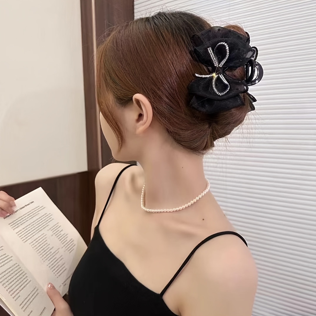 3個セット】メッシュ リボン ヘアクリップ | temu Temu Japan