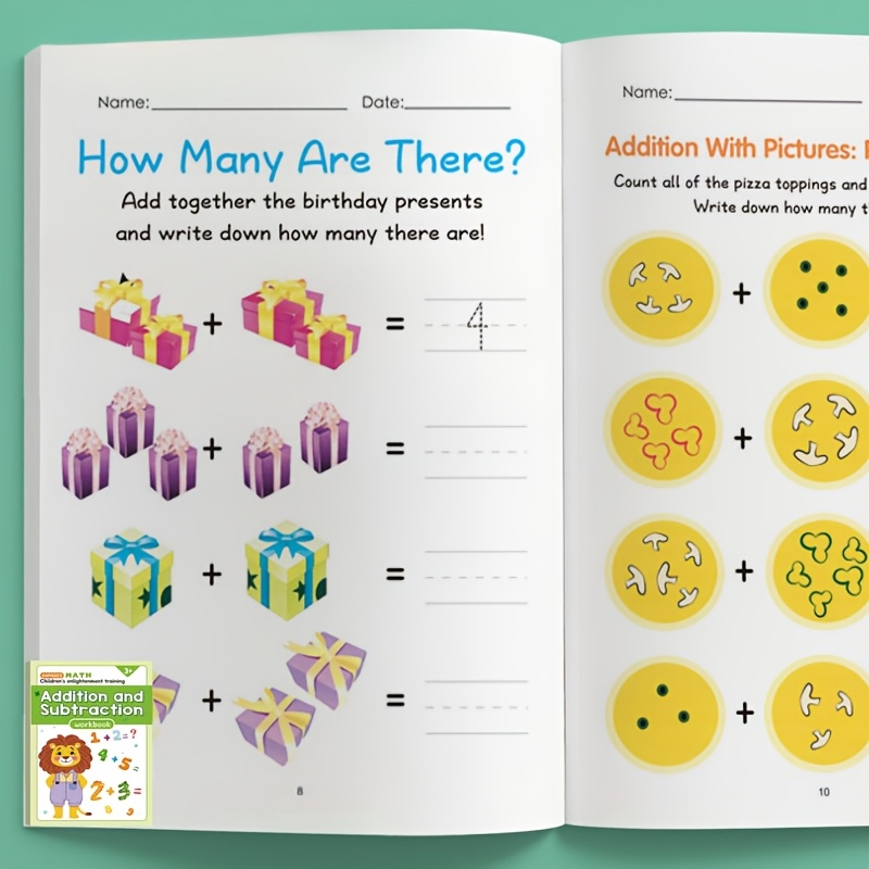 TEMU 64-page Math Workbook: Addition & Subtraction Practice Book Suitable For To 2 Grade, Color-coded Writing Skills Builder With Daily Exercises For