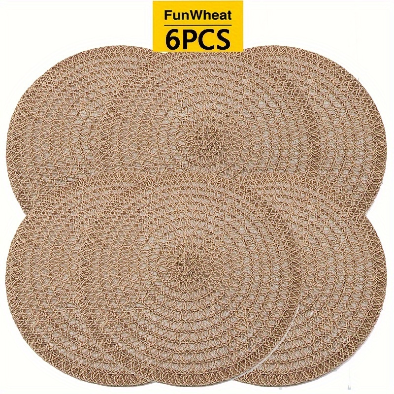 6pcs Elegant Bohemian Placemats - Non-slip, Heat-insulated,, Easy To Clean, Suitable For Party Potlucks, Dinner Parties And Daily Elegant Placemats