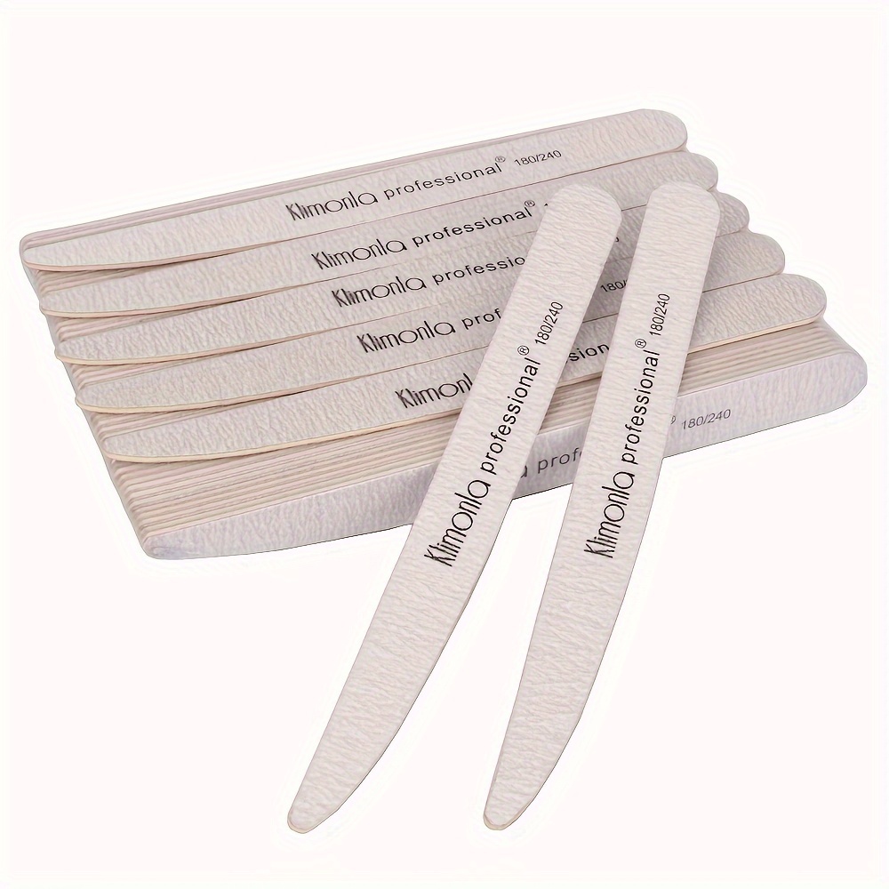 

12pcs Gray Nail Files - 180/240 Grit, Double-sided Manicure & Pedicure Tool For Smooth Nails And Dead Skin Removal