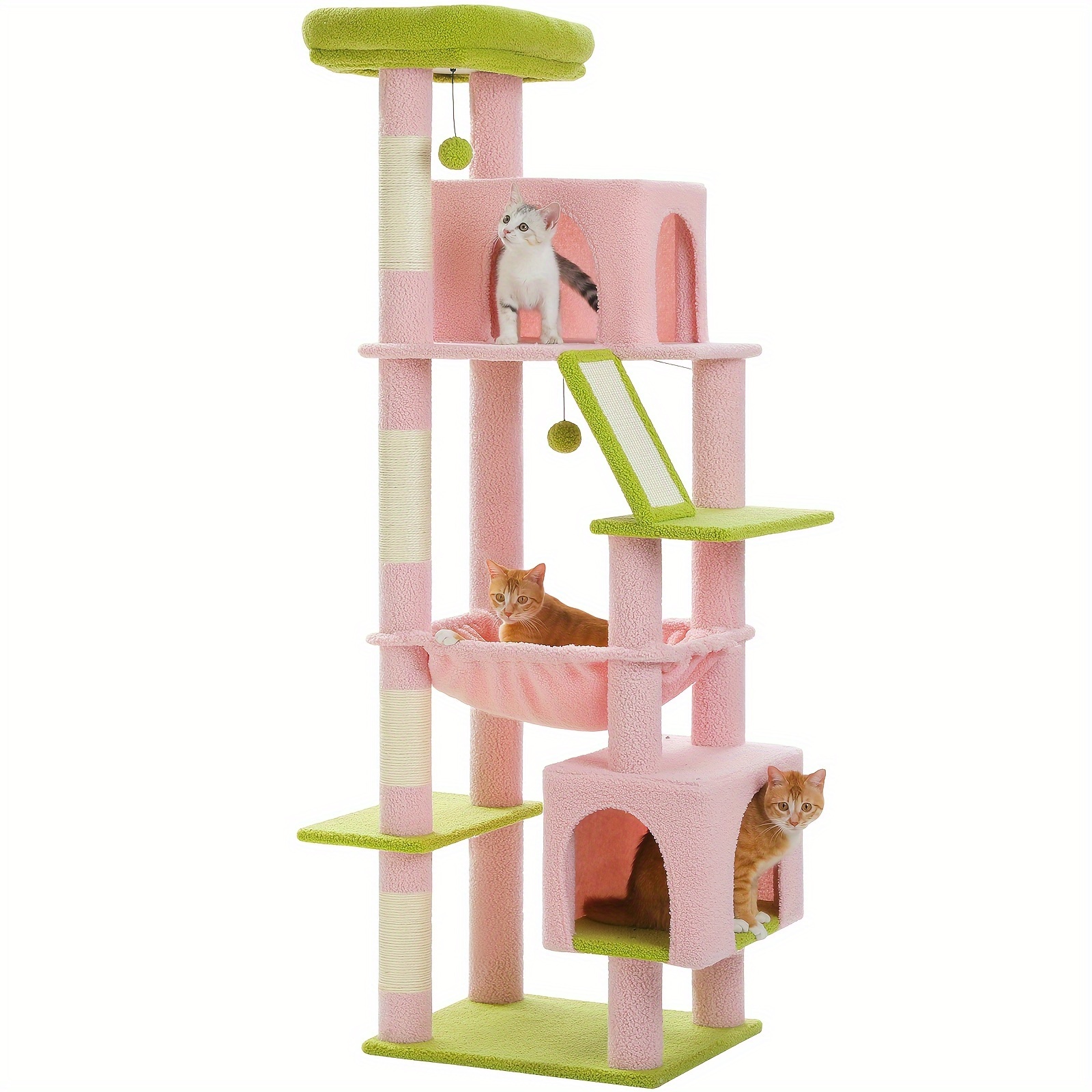 

Road 180 Cm Tall Cat Tree For Large Cat 20 Lbs With Super Large , Heavy Duty Cat Tower With 4 Sisal Scratching Posts & 2 Spacious Condos For Big Adult Cats