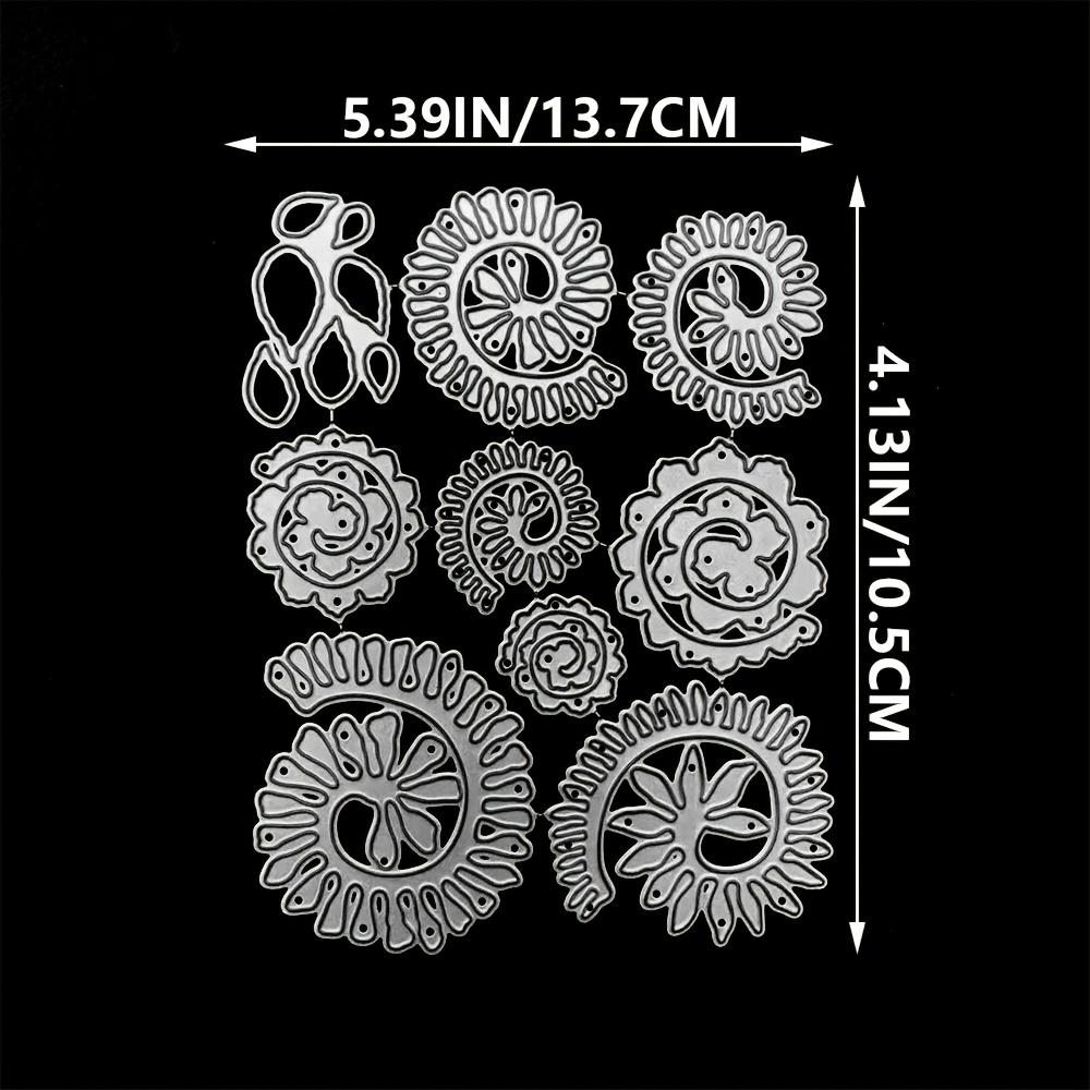 E-shop 3D-Lagenrose Metallschneidestanzen, Gänseblümchen-Blumengirlande Hochzeits-Schablonen, Blüten-Schraubenblumen-Stanzformen, Metallprägestanzen