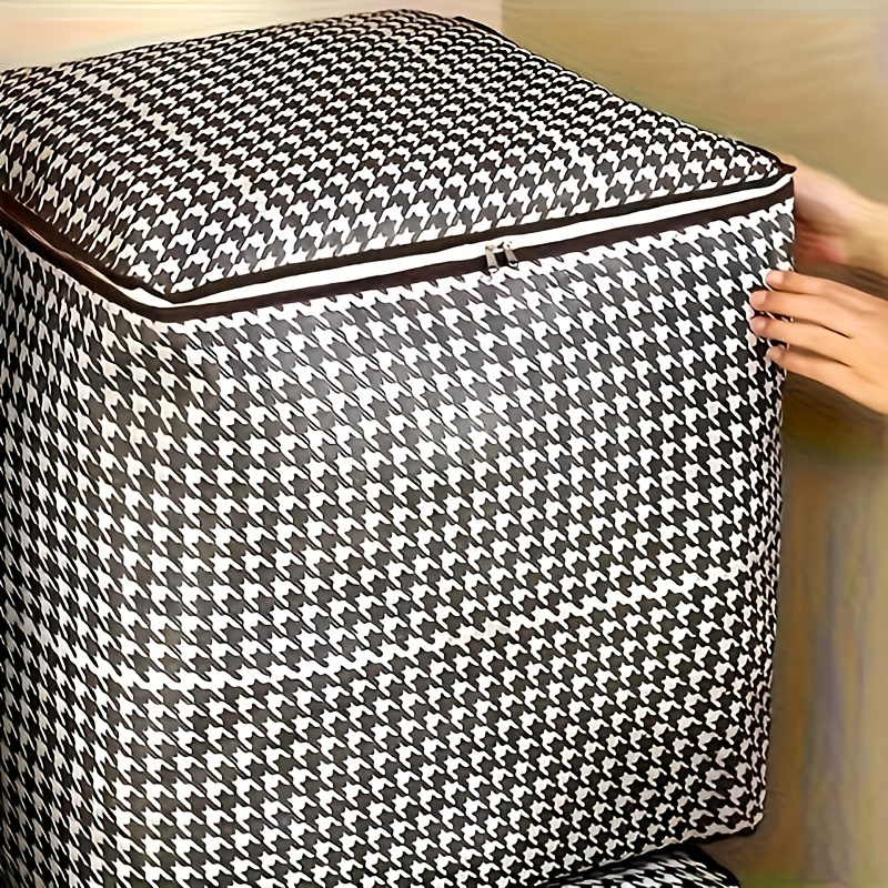 TEMU Extra-large Thickened Storage Box Large Capacity Household Clothing Quilt Storage Bucket Dust Proof Moisture-proof Bag Double Zipper With Handle Storage Box Storage Basket Basket