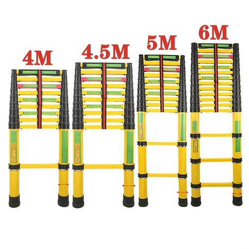 escalera telescópica plegable de 2m/2.5m/ /3.5m/4m/4.5m/5m/6m, escalera de fibra de vidrio para techo, material aislante, escalera de electricista, escalera extensible multifuncional para , escalera portátil antideslizante para interiores/exteriores, pintura, cambio de bombillas, limpieza de
