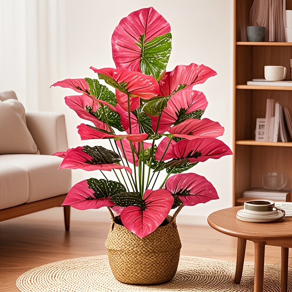 

Lifelike Artificial Calacia Potted Plants - Decorative Trees With , Plastic Simulated Greenery For Home, Office, And Garden Use, Not Included, Ideal Wishes, Recovery