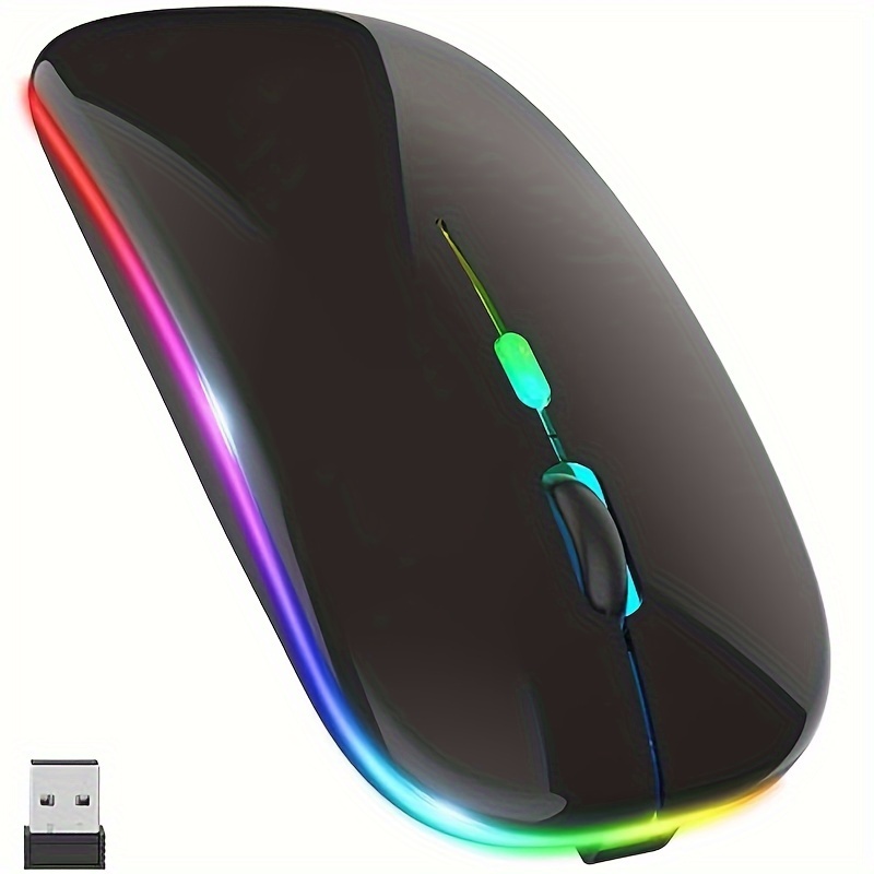 wireless lighted mouse office mouse rechargeable mouse   2 4g bt mouse compact silent mouse compatible with laptops desktops tablets
