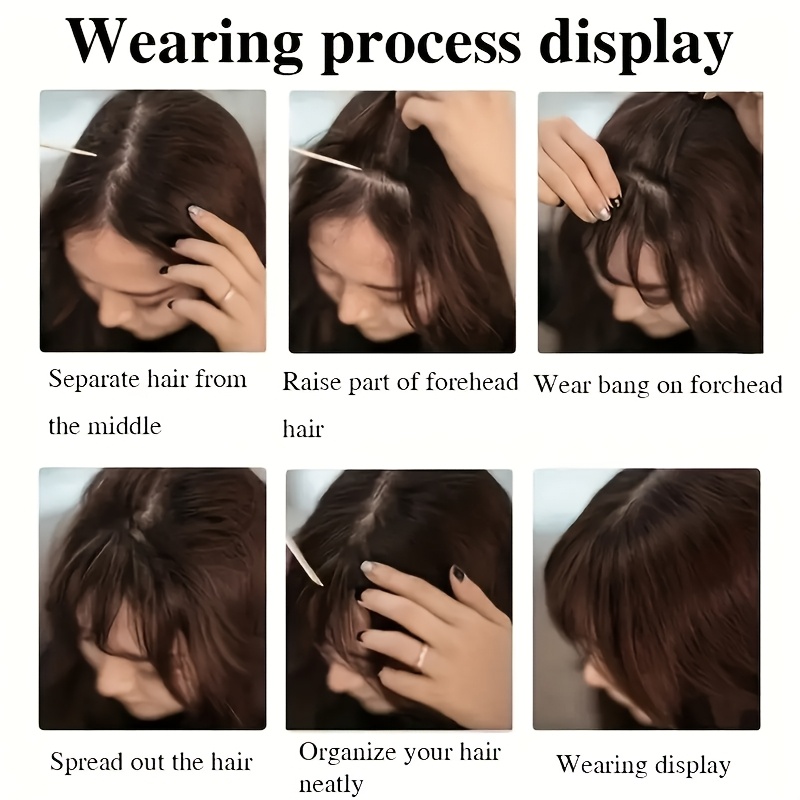 womens layered   inspired straight hair wig with bangs sleek black synthetic hair for versatile styling natural look       everyday hairpiece  inspired bangs   hair details 1