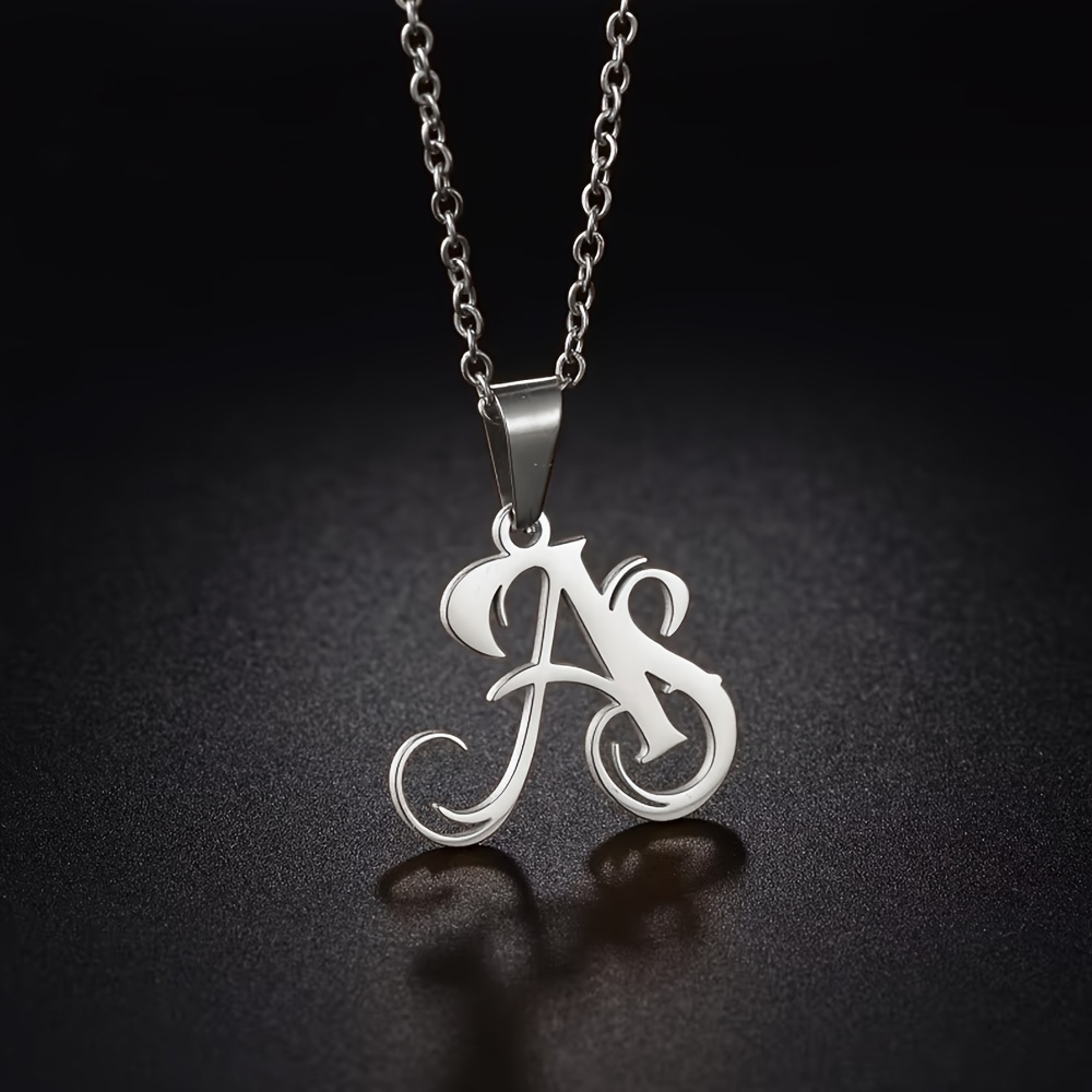 TEMU Custom Necklace Melon Seed Couple Family Couple Personalized Custom Initial Necklace 201 201 Stainless Name Pendant Necklace Love Jewelry Gift