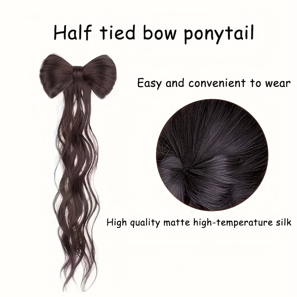 14 inch protein   knot ponytail wig for women half   ponytail chicken feather curly hair hair clip bun ancient style wig with braids Product details 3