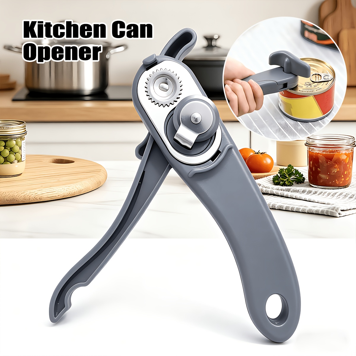 1pc New Model Manual Can Opener. A Convenient And Practical -one Can Opener Knife Designed For Iron Cans. Easy To Operate, With Anti-slip Design, An Can Opener For Sizes Of Iron Cans.
