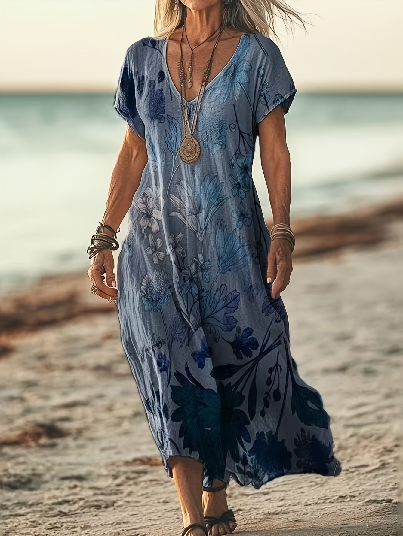 western dresses for beach Western Floral Aloha Dress | Hawaiian Dresses main image 0