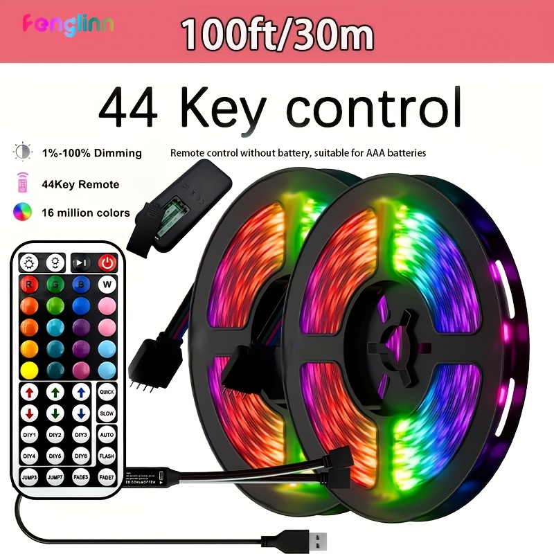 Smart Led Light Strip Rgb Remote Control Smart Led Light Strip - 44-key Remote Control Flexible Light Decorative Light - Bedroom Living Room Atmosphere Light Strip