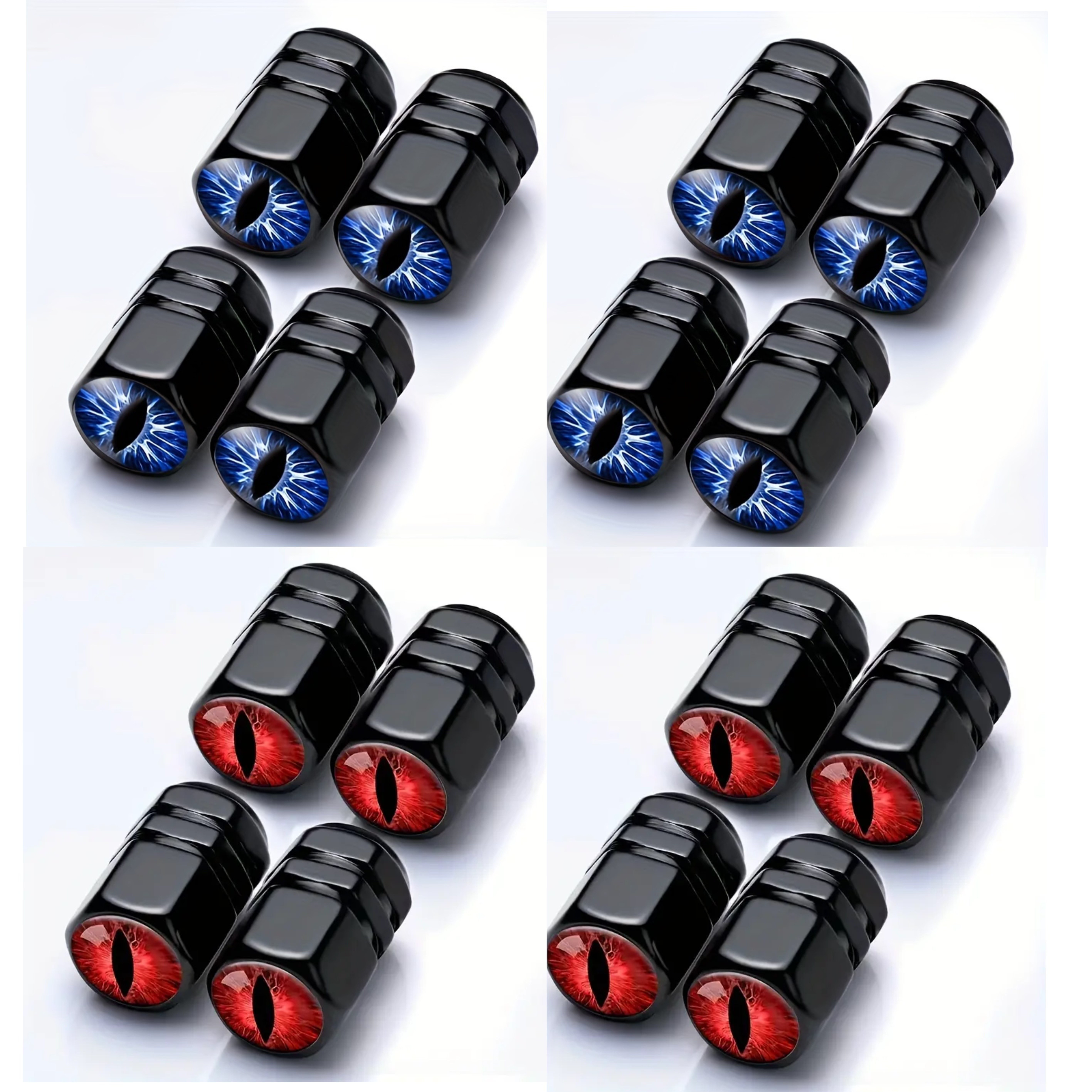 

Red Eyes Blue Eyes Valve Cap Color Dust Cap Aluminum Alloy Hexagonal Automobile Tire Valve Cap Aluminum Alloy Material