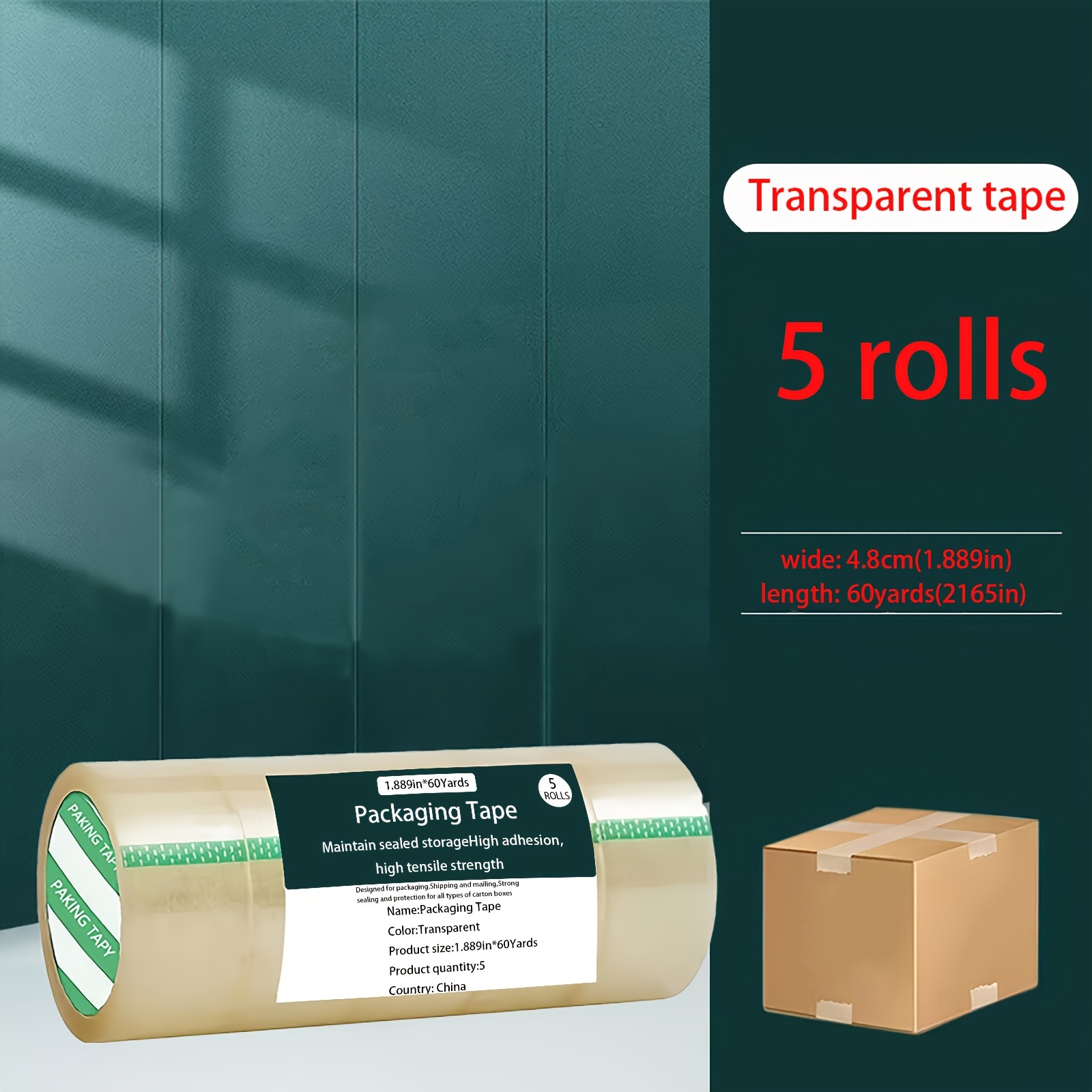 Pack Basic Packing Tape Shipping Moving Storage 1.77 x 44 - Temu Canada