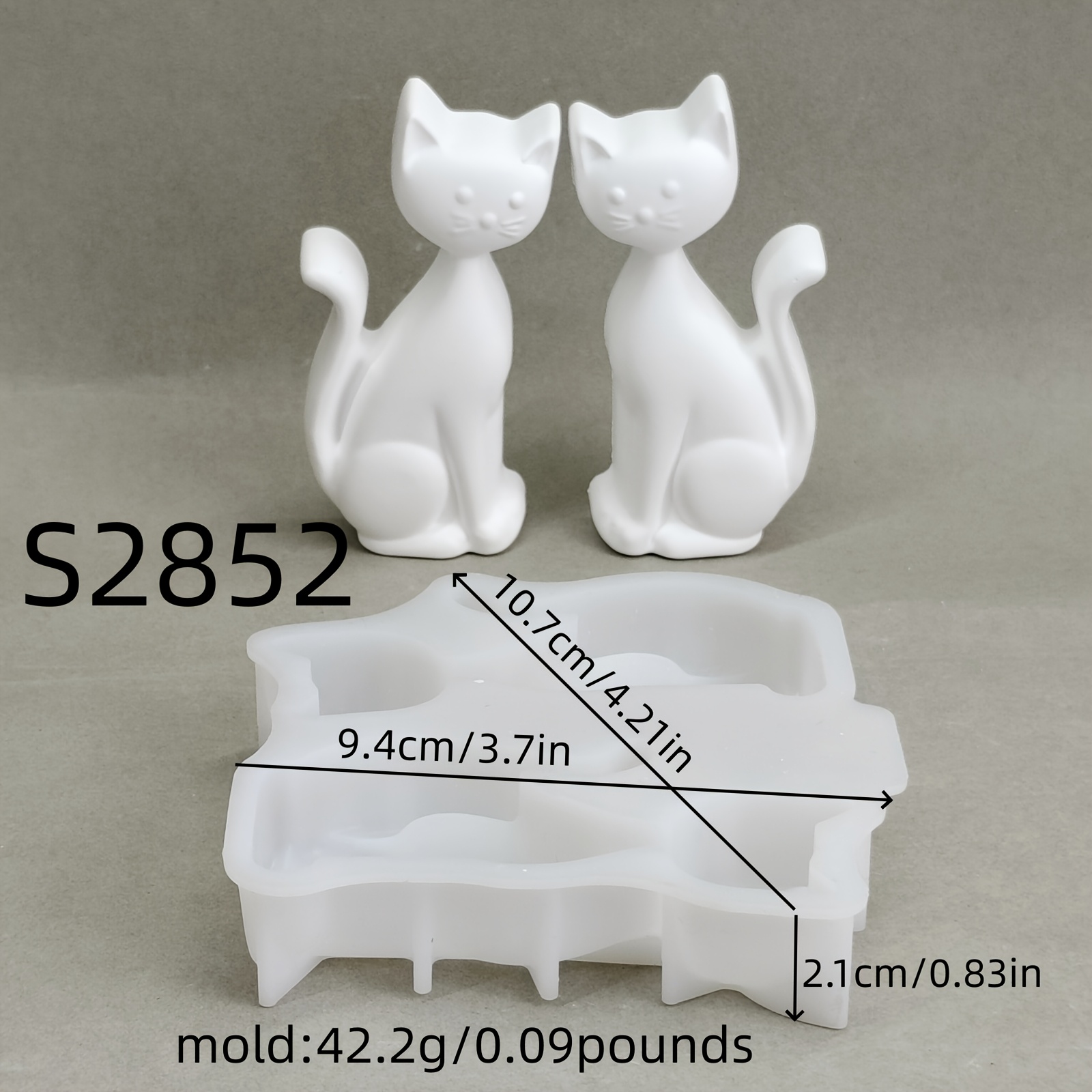 E-shop Harz-Silikonform halbdreidimensionales Katzen-Ornament, Silikonform für DIY-Kerzen, Gips-Ornament-Silikonform, Silikonform für Heimdekoration,