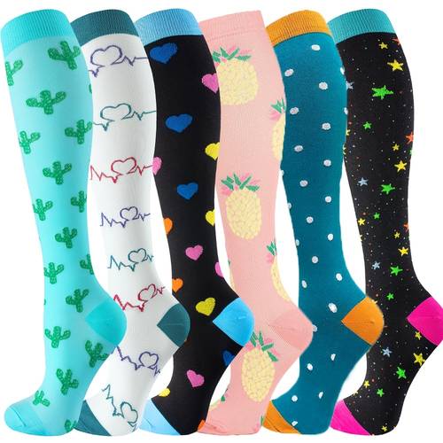 1 pair 6 pairscompression socks for women men circulation 20 30mmhg support compression socks suit for athletic gift for mom