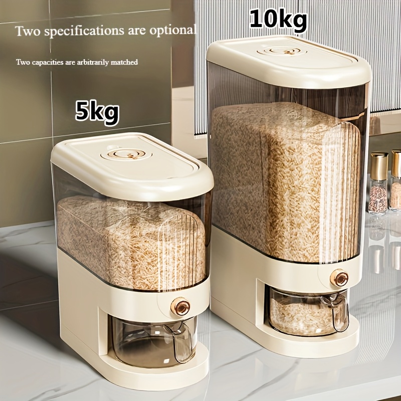 large capacity sealed rice dispenser kitchen food storage container with   lid reusable plastic for     and   durable plastic container for kitchen storage modern kitchen accessory durable plastic container rice dispenser dry food dispenser for kitchen storage pet food storage containe Product details 2