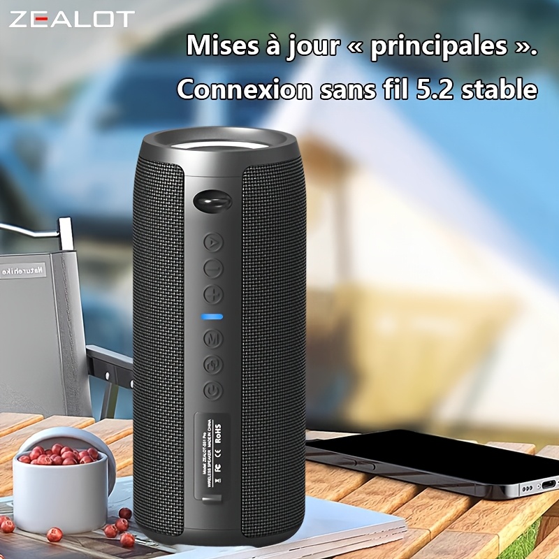 photo de l'article   s51pro enceinte subwoofer portable extérieur   fil, haute qualité, double appariement, pour smartphones,  , extérieur, camping
