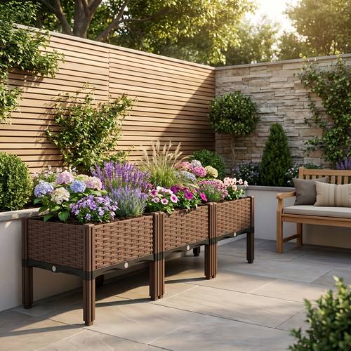 legged elevated flower bed planting box set for indoor outdoor use for growing flowers and vegetables lightweight and durable version with drainage system flower box creative flower pot that