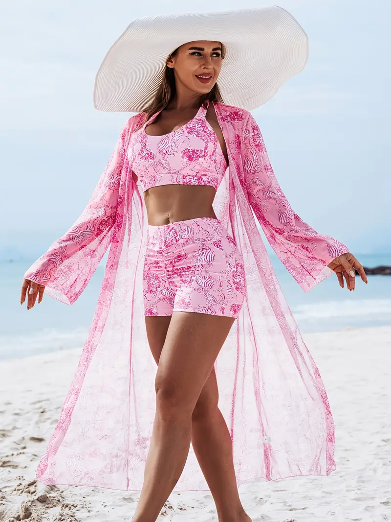 2025 new stylish bikini three piece set with cover up details 9