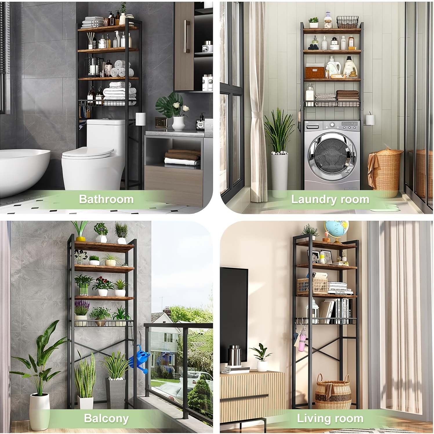 reliable 5-Tier Adjustable Over The Toilet Bathroom Organizer Shelf | Brown, Freestanding Iron Shelf with Toilet Paper Holder and 4 Hooks, Spray Paint End 17 5-Tier Adjustable Over The Toilet Bathroom Organizer Shelf | Brown, Freestanding Iron Shelf with Toilet Paper Holder and 4 Hooks, Spray Paint End