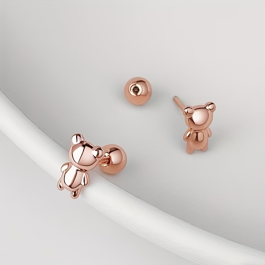 TEMU Boucles d'oreilles créoles 316, Boucles d'oreilles mignonnes, Matériau en acier inoxydable plaqué or, Cadeau de Noël et adorable, Cadeau