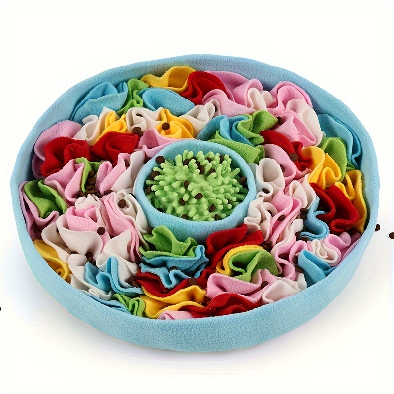 TEMU 1pc Pet Snuffle Mat Interactive Feeding Bowl, Slow Feeder For Dogs, Soft Polyester Fabric, With Squeaky , Enhances Foraging Skills, Washable