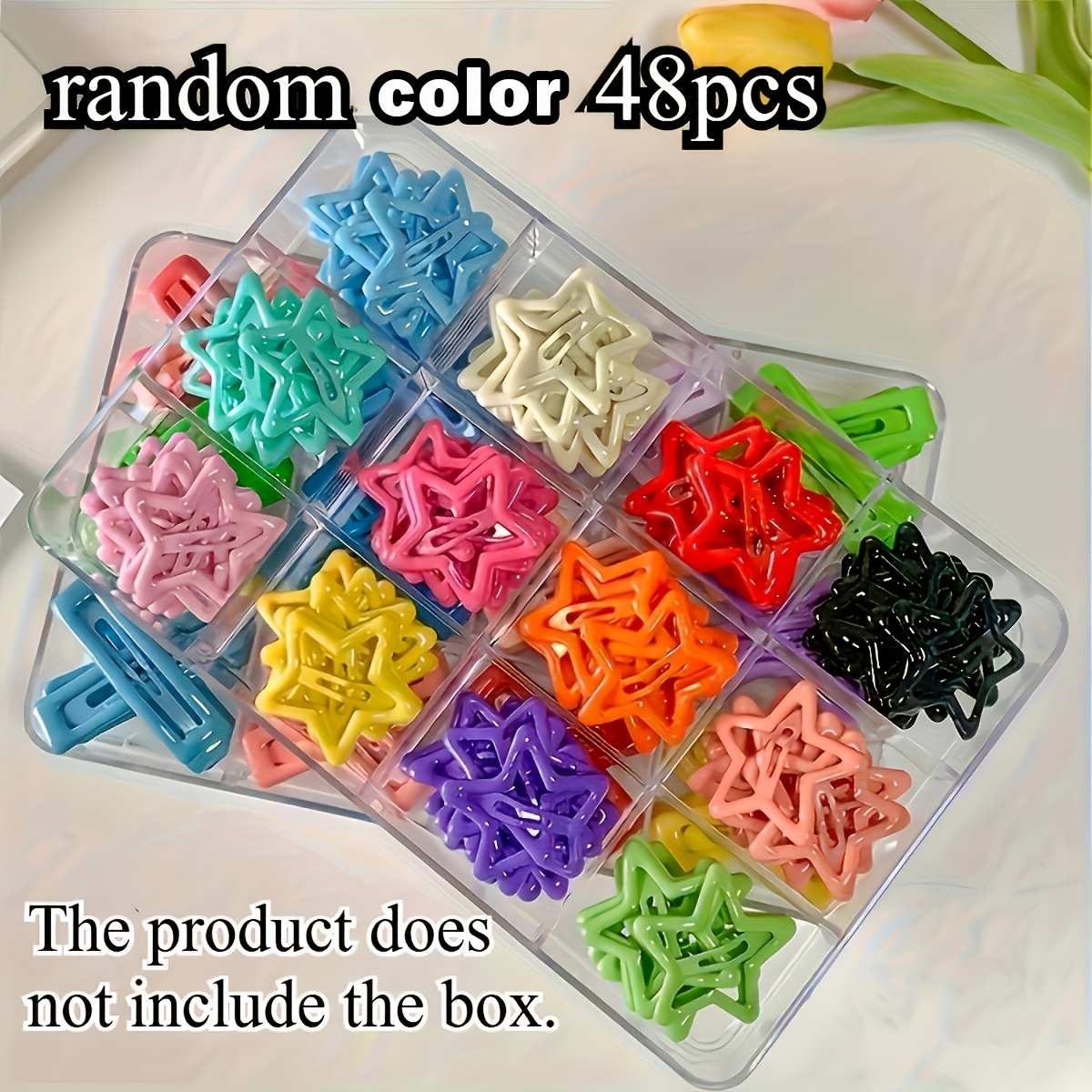 TEMU 48pcs Random -shaped Hair Clips, Cute-style Hair Accessories, Featuring A Vibrant And Vibe. Suitable For Flyaways, Securing Bangs, And