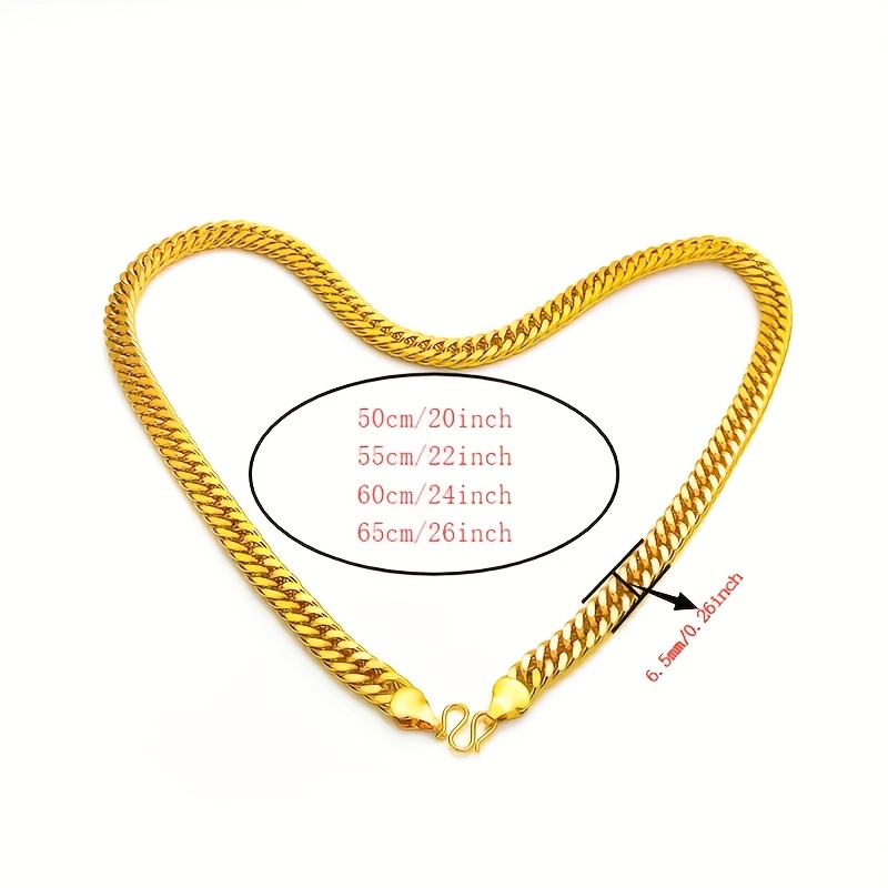 Men's Double Layer Cuban Chain Necklace Golden Hip Hop Style Bold Thick Chains